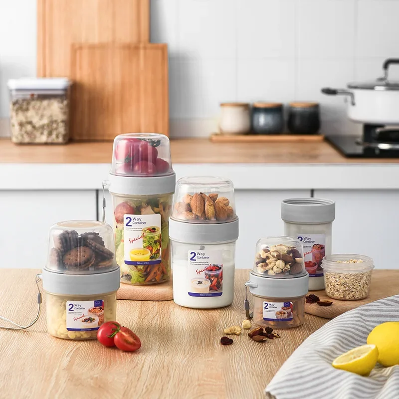 Salad Container Jar - Petit déjeuner avoine céréales noix yaourt