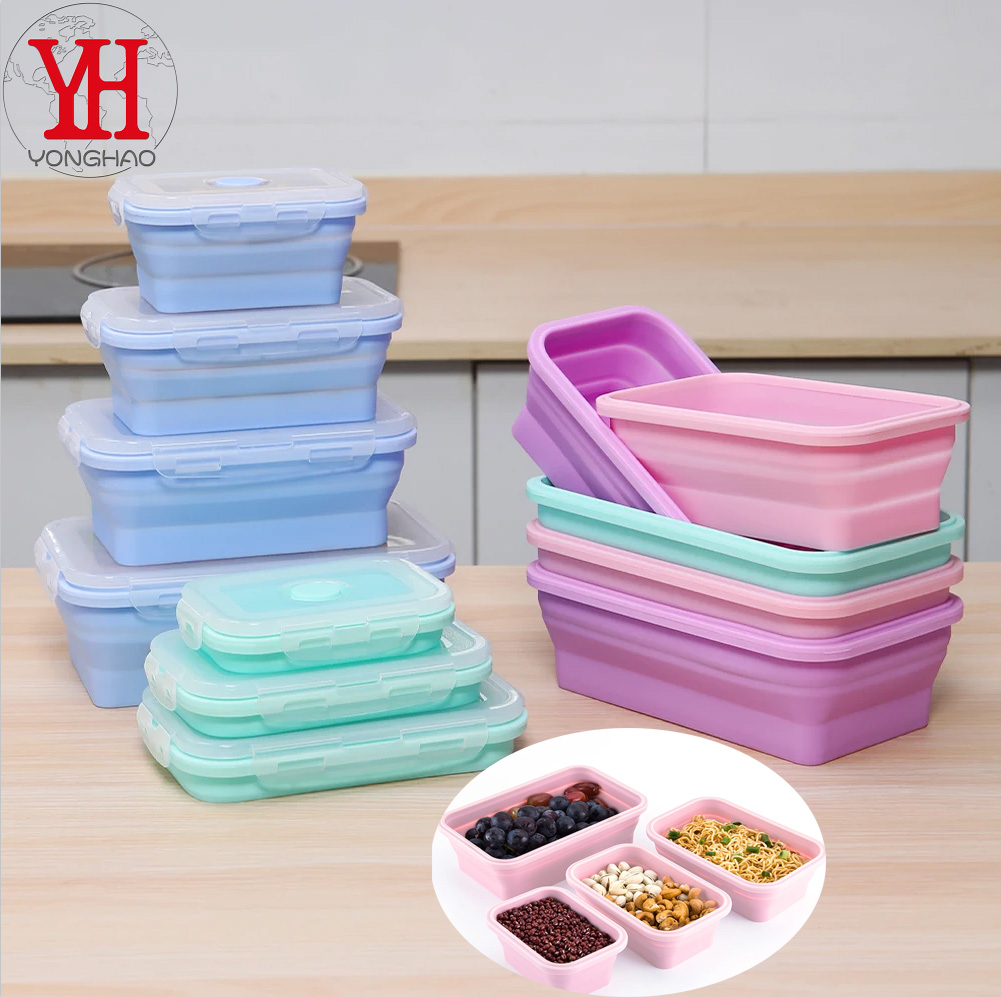 Meal Prep Tupperware - Boîte à déjeuner rectangulaire en Silicone,