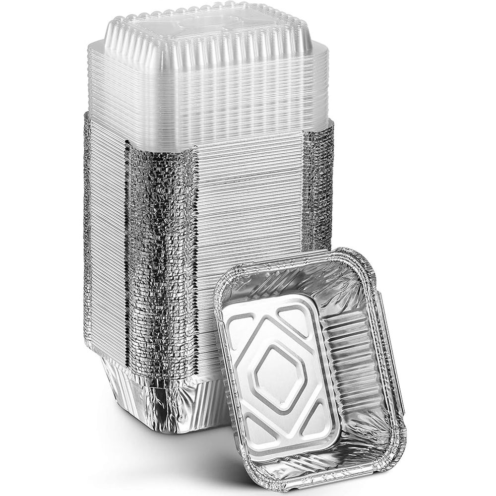 Meal Prep Tupperware - Barquettes jetables en aluminium avec couvercles