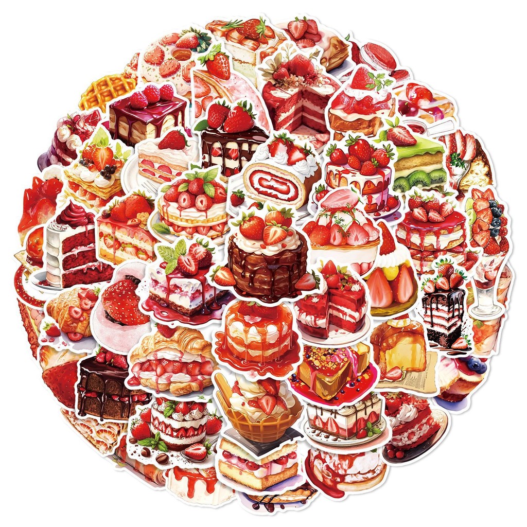 Strawberry Huller - Autocollants Graffiti gâteau aux fraises, 50
