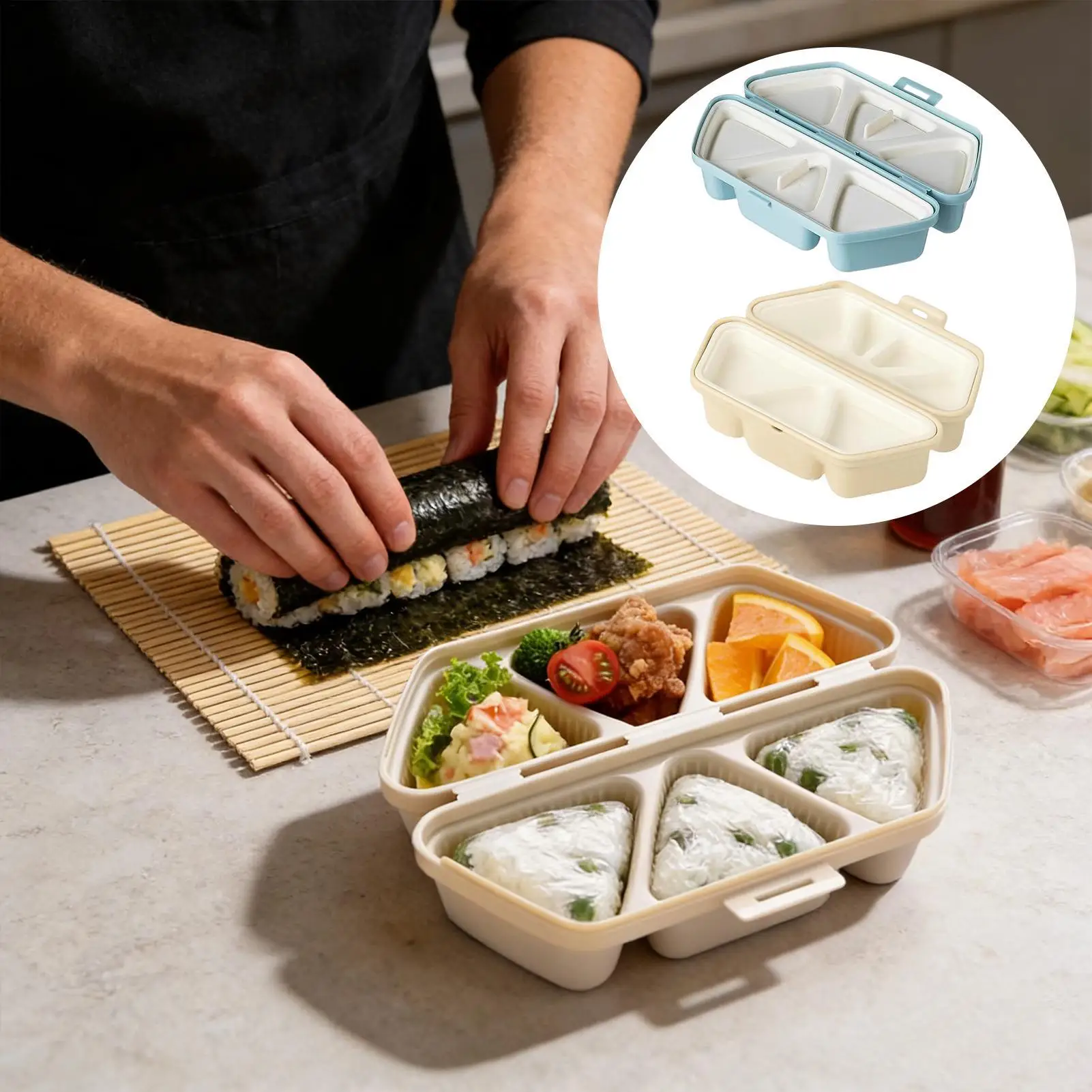 Meal Prep Onigiri - Moule à sushi 6 cavités, moule